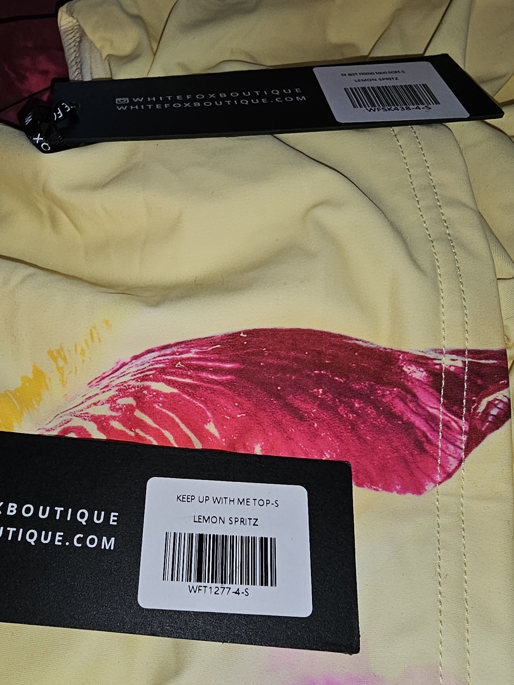 White Fox Boutique Yellow Maxi Dress with Pink Floral Print - Picture 5 of 8